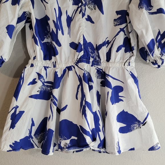 Jason Wu Collective Blue Floral Peplum Top - Picture 6 of 8